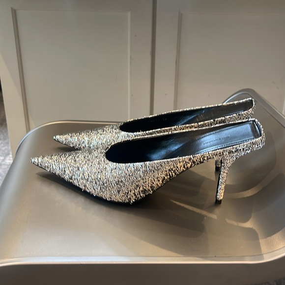 NIB BALENCIAGA KNIFE METALLIC STILETTO MULES IN SILVER. 39/8.5 - Picture 4 of 9